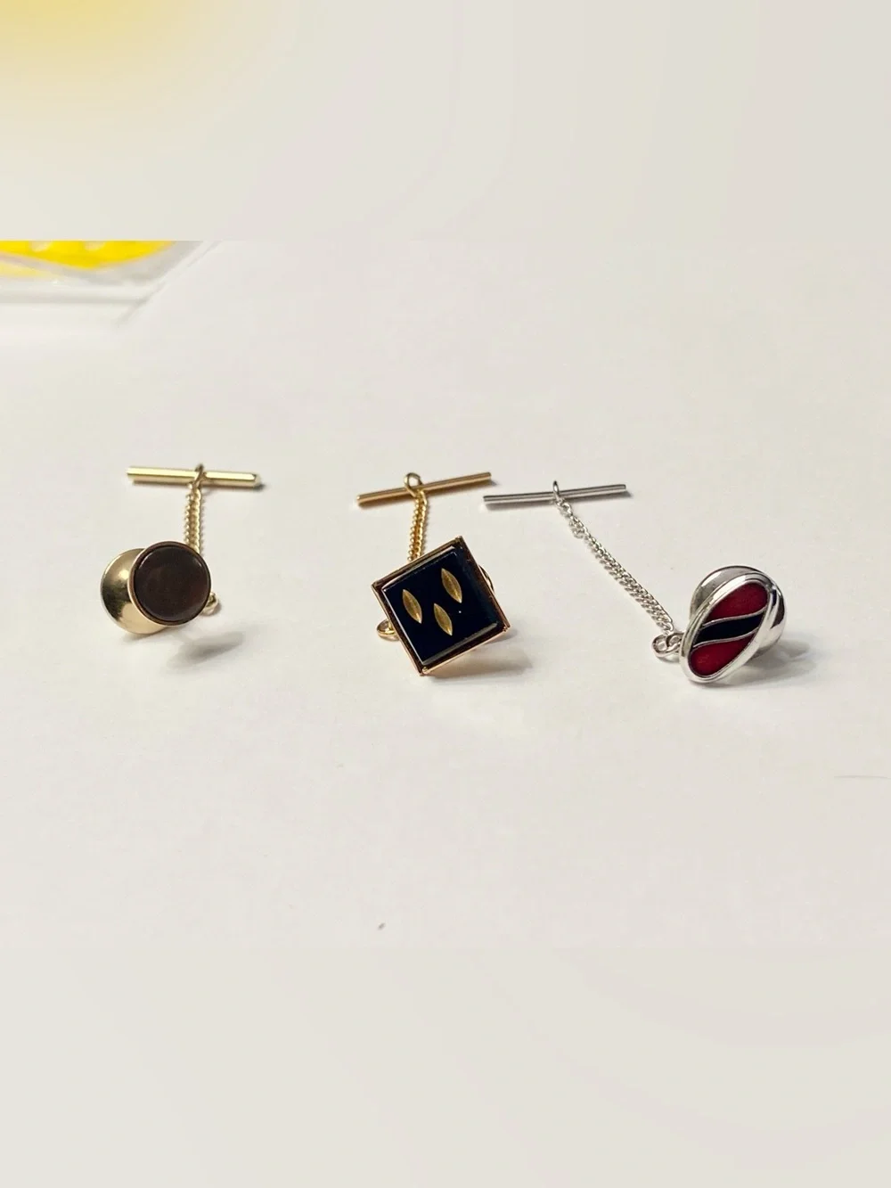 Set of 3 Vintage Midcentury Modern Men’s Tie Pins Clips